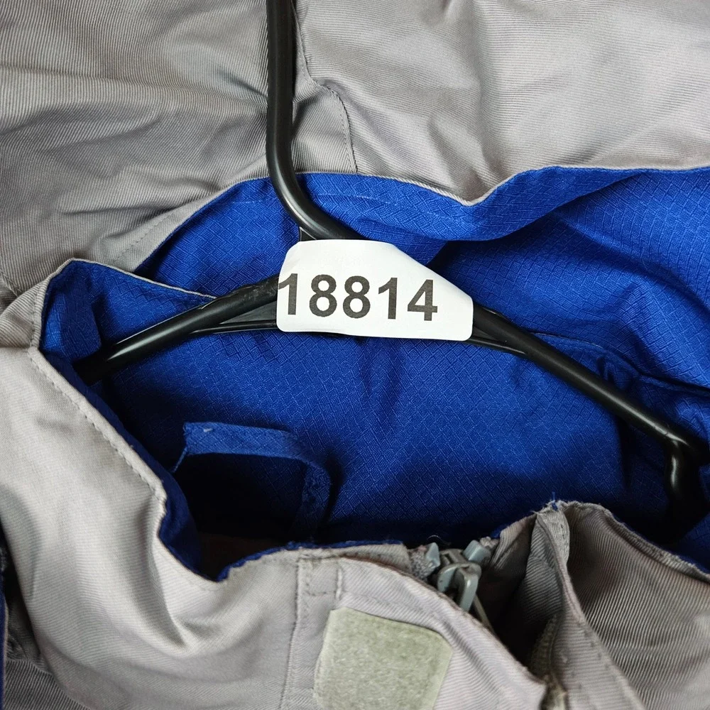 Starter Mens L Jacket Hooded Winter‎ Puffer Down Feather Gray Blue